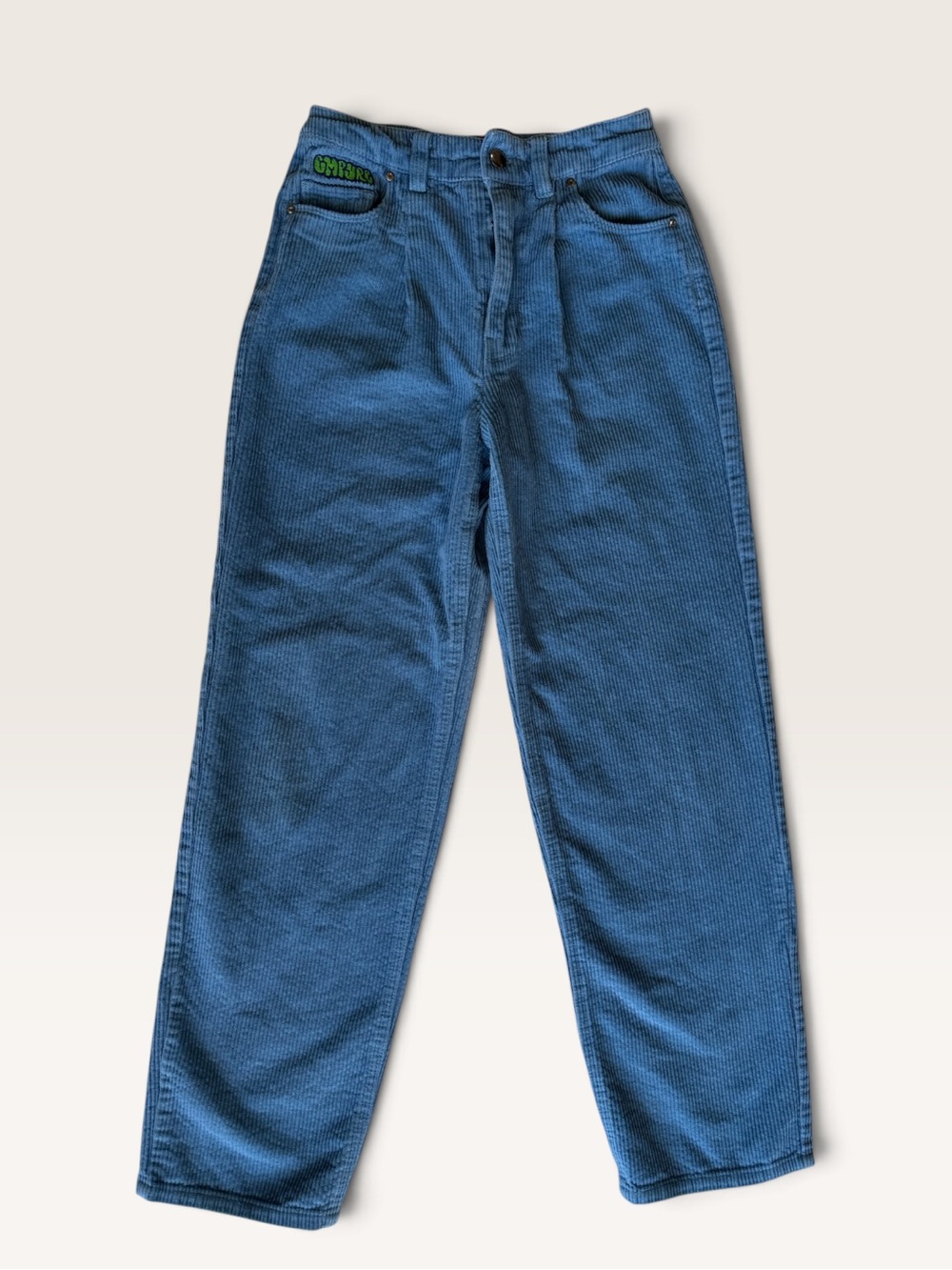 Empyre Blue Corduroy Baggy Straight Leg Pants XS